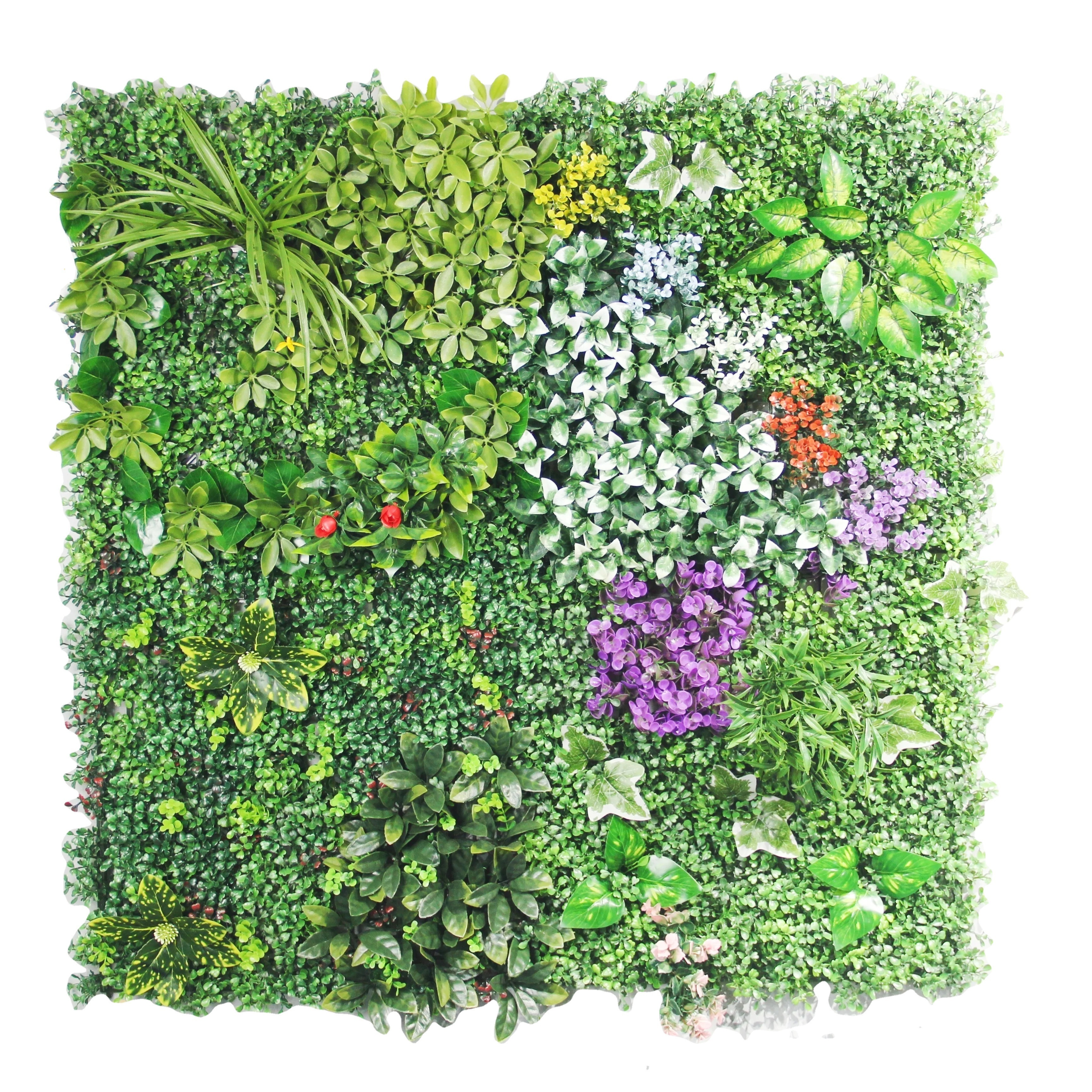 Tizen 3D Vertical  Greenery Jungle Wall Panel Artificial Plastic Plant Grass Flower Wall Decor Tizen Wall Greenery Jungle