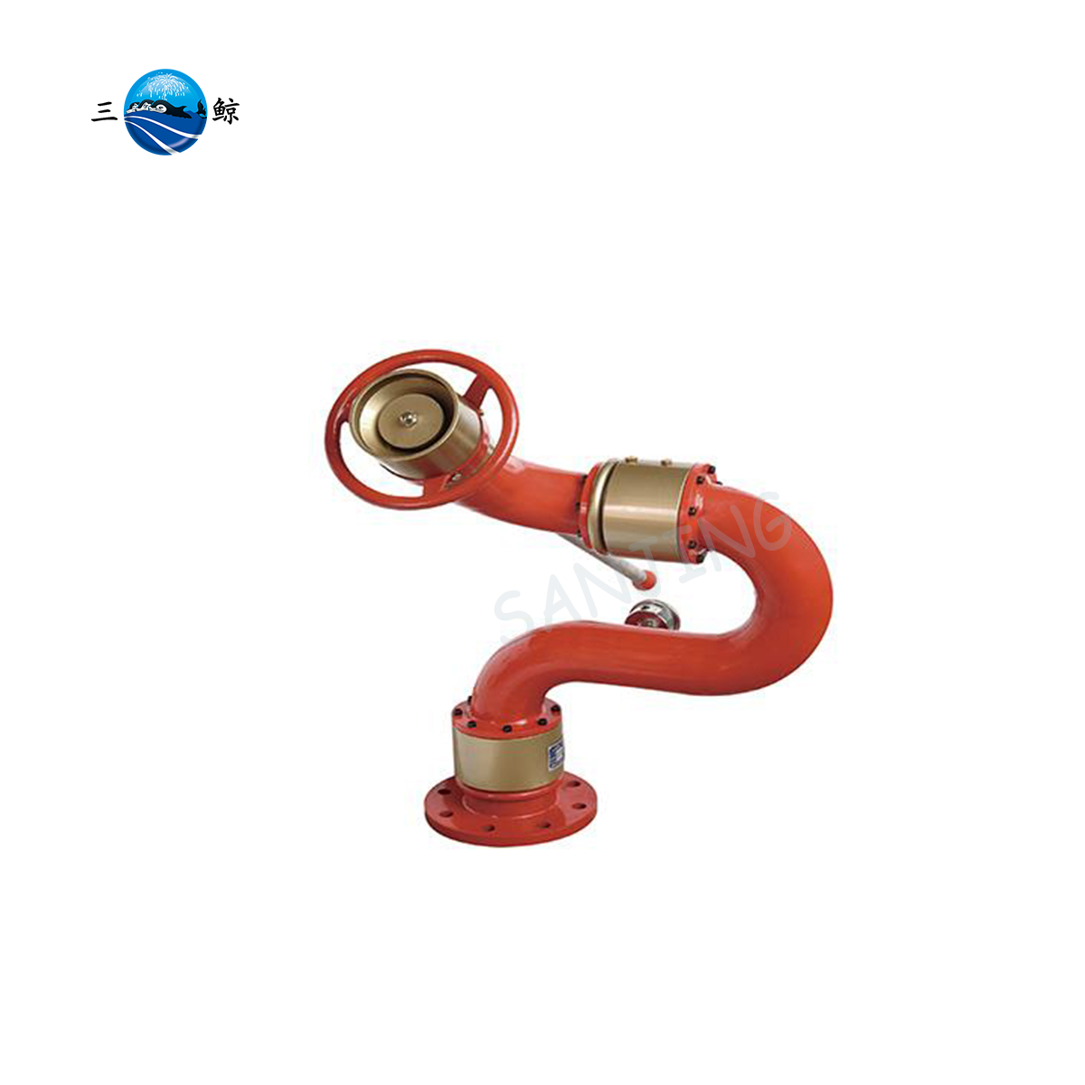 Manufacturer Firefighting Monitor 4 Inch Flange Inlet Ductile Iron Red Painting Remote Control Water Cannon