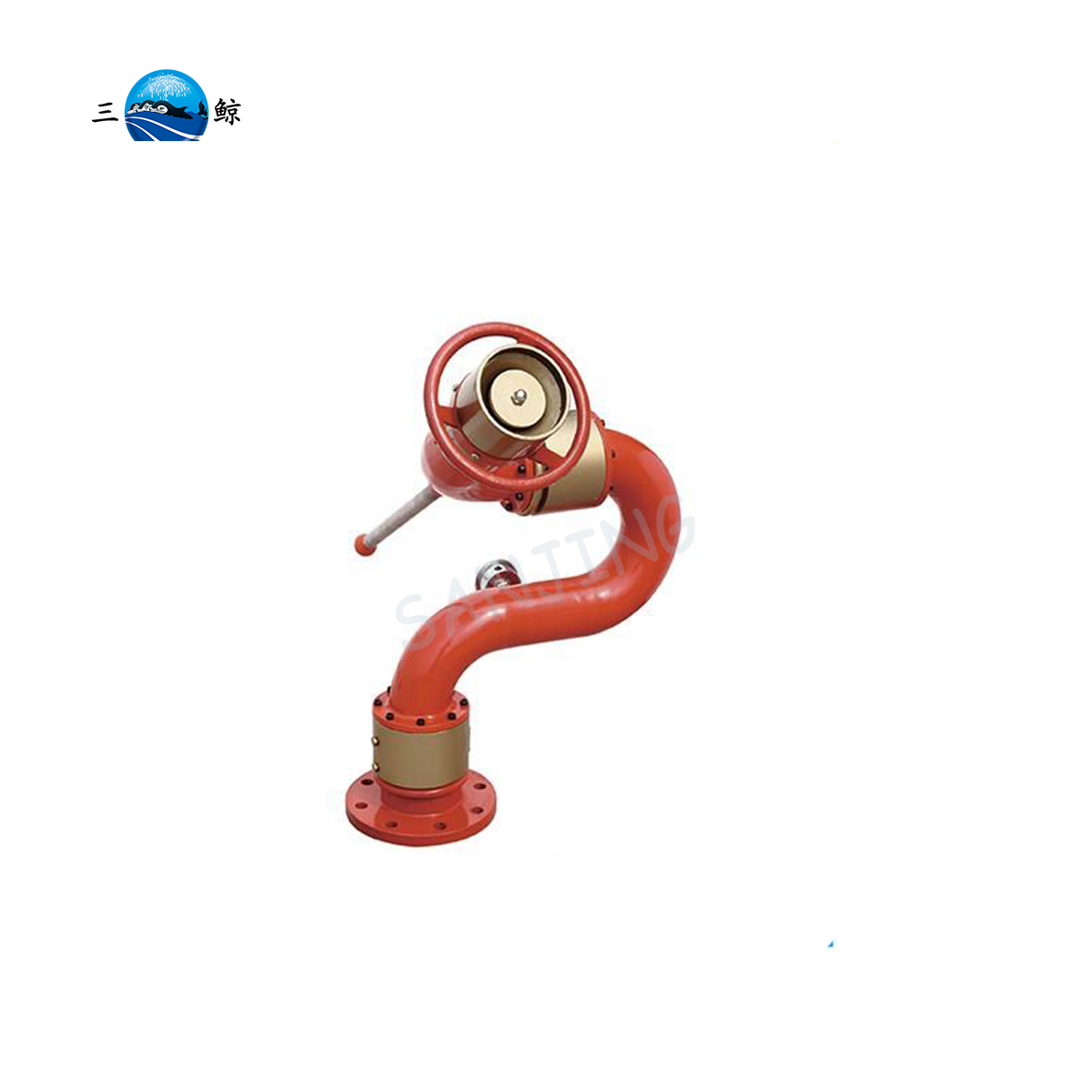 Manufacturer Firefighting Monitor 4 Inch Flange Inlet Ductile Iron Red Painting Remote Control Water Cannon