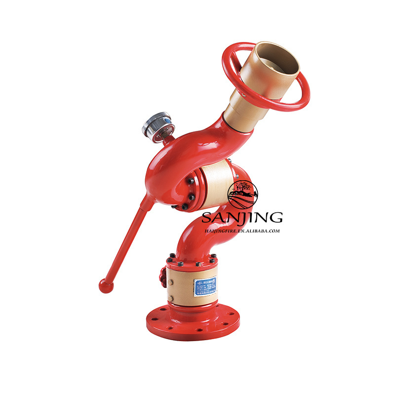 Manufacturer Firefighting Monitor 4 Inch Flange Inlet Ductile Iron Red Painting Remote Control Water Cannon