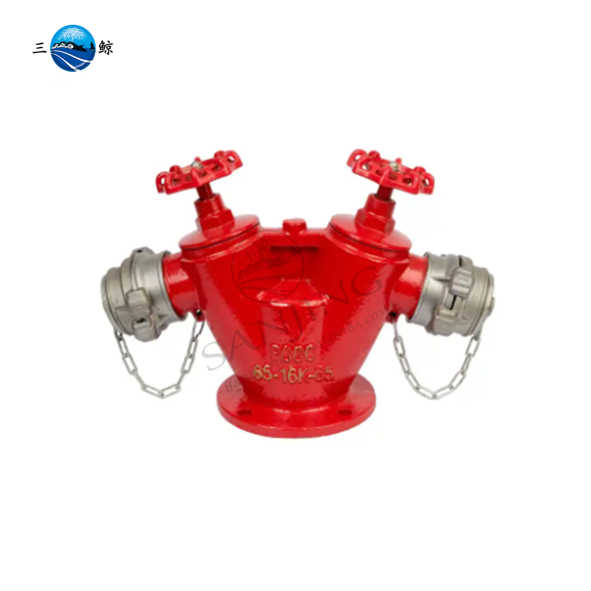 Dry Riser Two Way Flanged PN16 BS 5401 Inlet Breeching Valve PN16 With Male 2-1/2