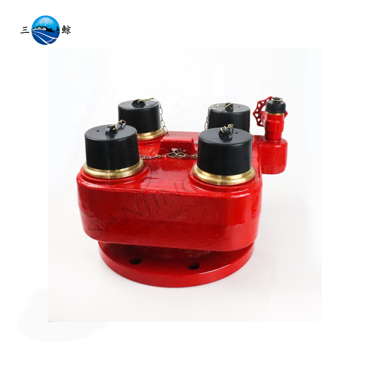 Ductile Cast Iron Body Water Divider 2 Way BS336 Female Connections 100mm Flange Breeching Inlet