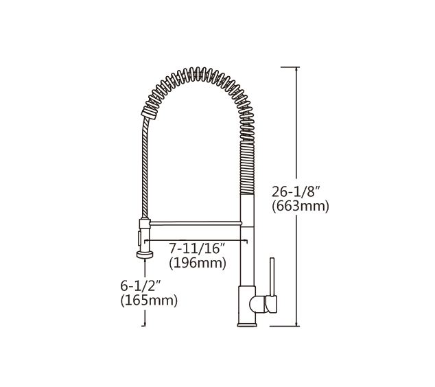 Modern rv Kitchen Faucet American cUPC Single Hole High Arc Single Handle Spring Kitchen Faucet with Pull Down Sprayer