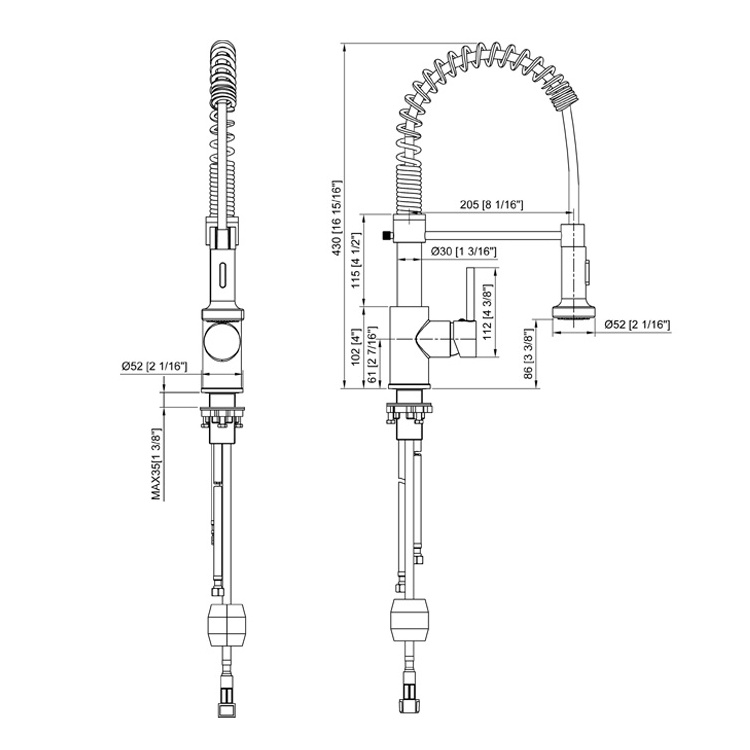 luxury modern Lead-Free Brass pull out spring kitchen faucet touch water mixer tap pull down sprayer kitchen sink faucet