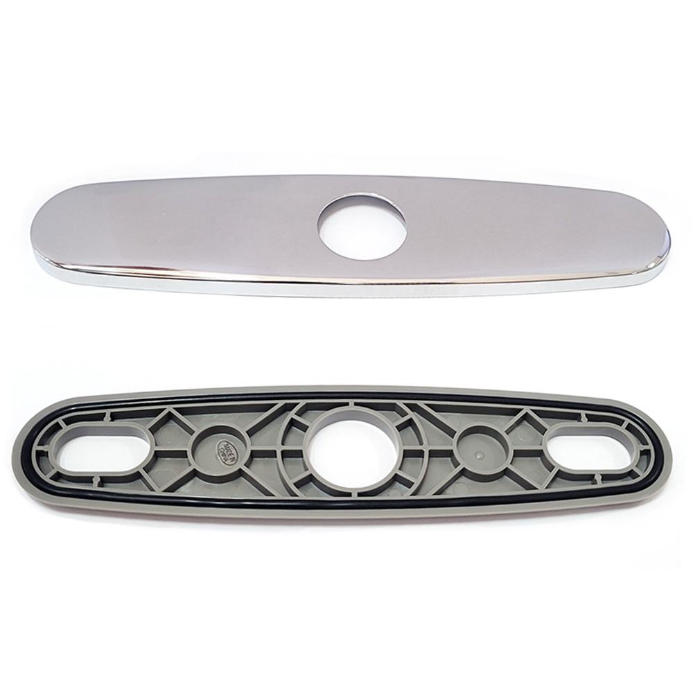 Sink hole cover 10 inch stainless steel deck plate escutcheon for 1 or 3 hole bathroom or kitchen faucet single hole mixer tap