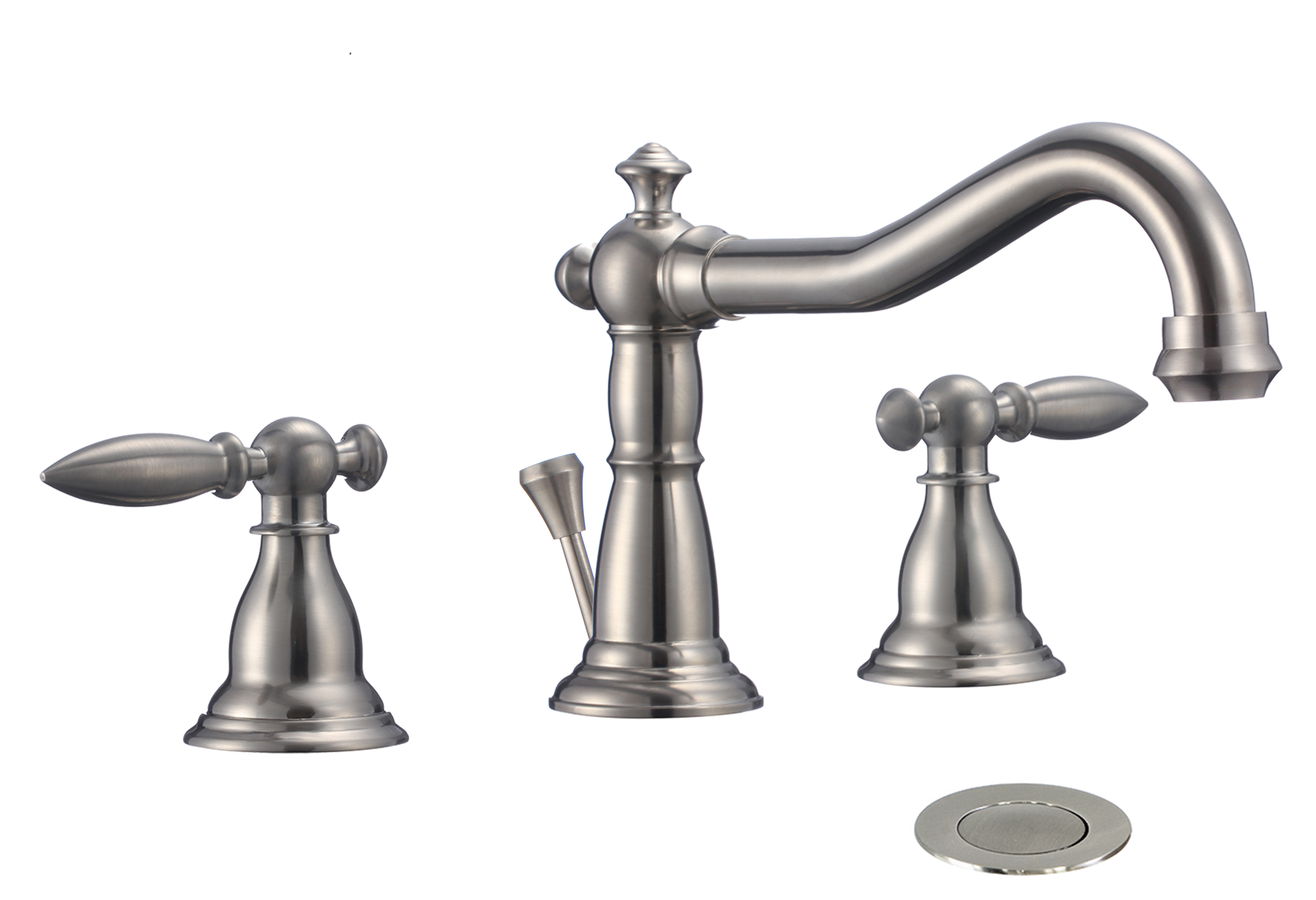 cUPC 2 Handles 3 Holes 8 Inch Widespread Bridge Bathroom Sink Faucet