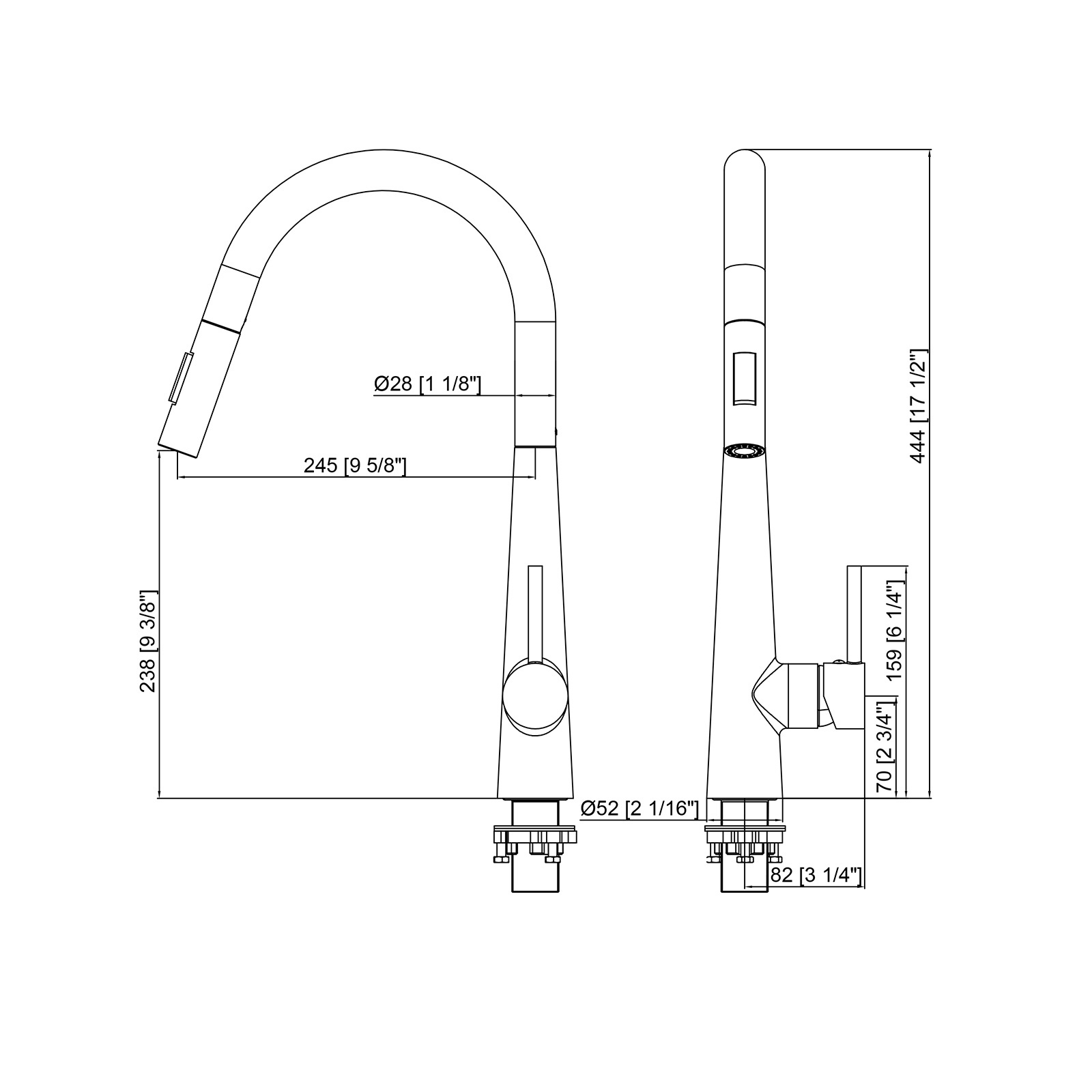 Kitchen Faucet with Sprayer Single Handle One Hole High Arc Flexible Hose Pull Out Kitchen Sink Faucets Cupc Pull Down Brass