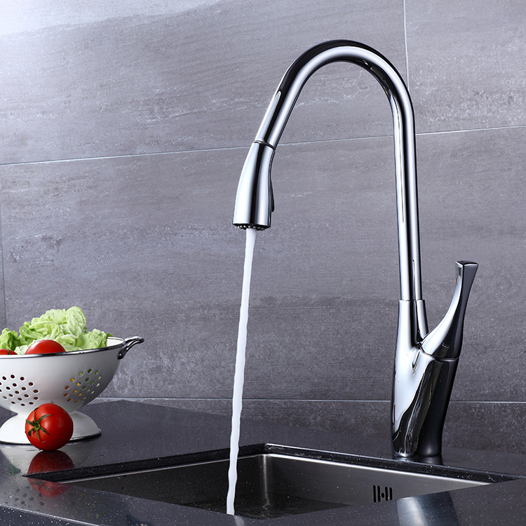 Kitchen Faucet with Sprayer, High Arc Pull Out Kitchen Sink Faucet Mixer Tap Watermark One-handle Pull Down Modern Contemporary