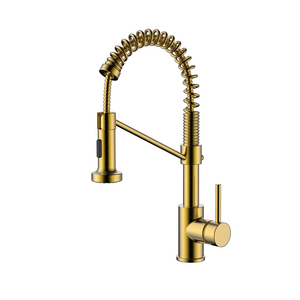 Brass Stainless Steel Brushed Gold flexible faucets Gourmet Pull Down Kitchen Sink Faucets Pull Out Spring Kitchen Faucets