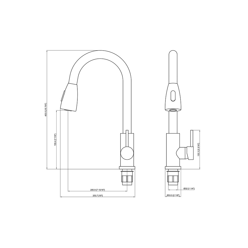 Tidjune Modern kitchen cabinets Faucets brass water tap Matte Black Pull Out sprayer kitchen faucet