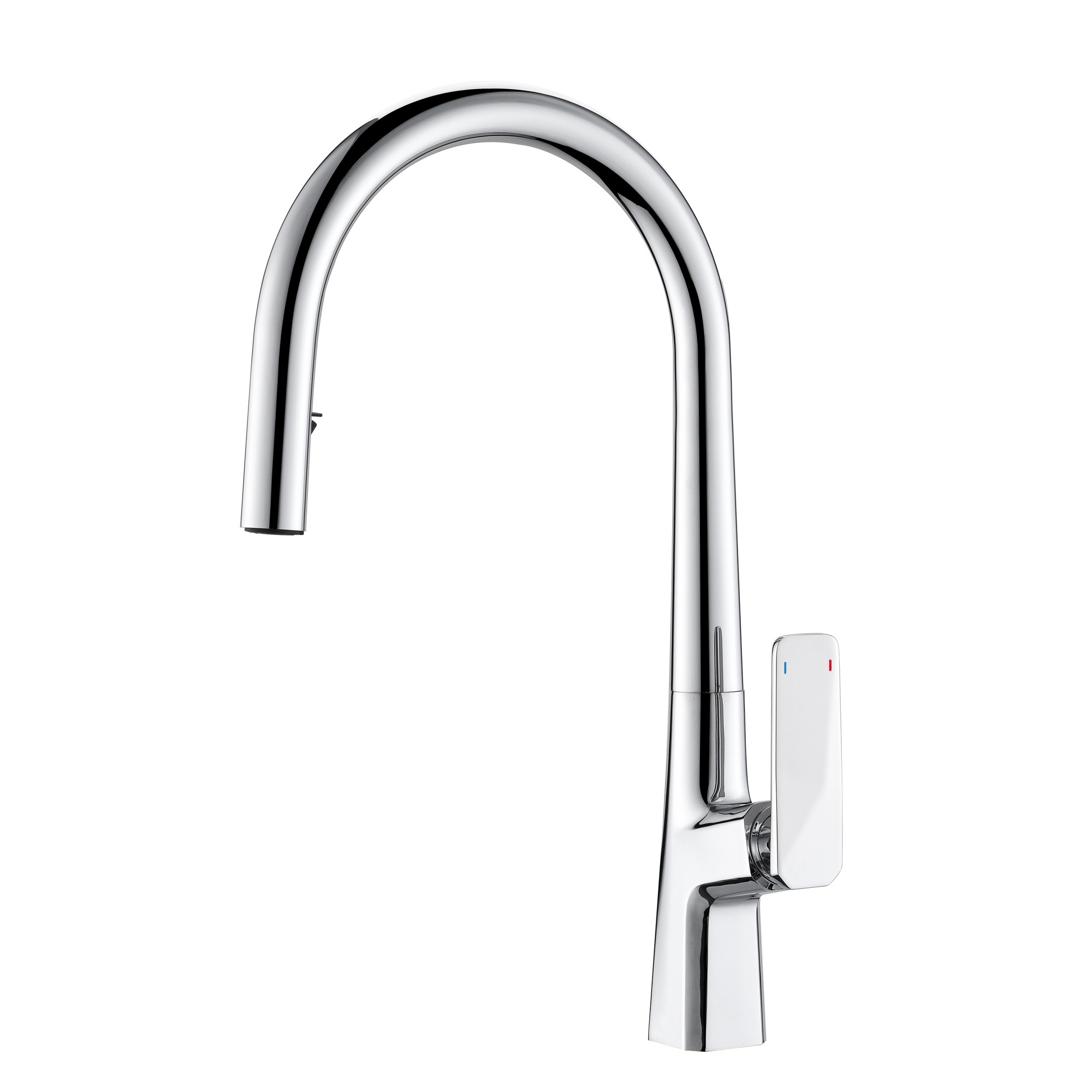 Commercial Kitchen Faucets Gun Pull Out Kitchen Sink Faucets with Pull Down Sprayer Grey Modern Contemporary Ceramic Polished