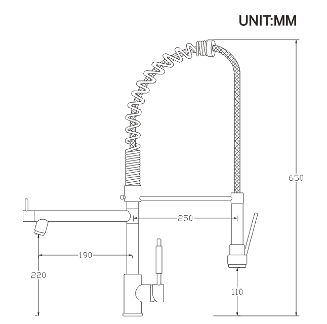 Brass Spring Pull Out Kitchen Faucet with Two Spouts &Handheld Shower Kitchen Mixer Tap Prices