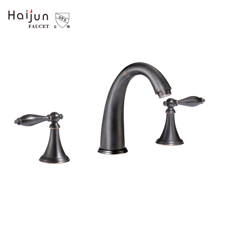 Contemporary cUPC NSF Wash Bathroom Sanitary Ware Basin Faucet brass basin split three hole faucet