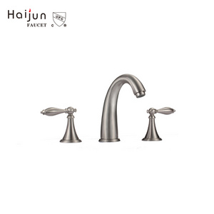 Contemporary cUPC NSF Wash Bathroom Sanitary Ware Basin Faucet brass basin split three hole faucet