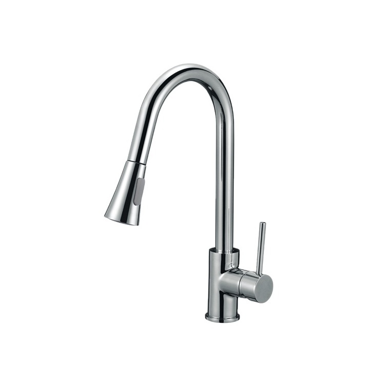 Hot Sale cUPC Kitchen FaucetSingle Handle High Arc Chrome Pull Out Sprayer Kitchen Faucet