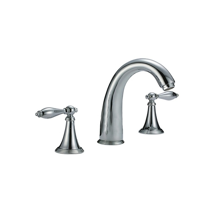 Brushed Nickel 2 Handle 3 Hole 8 Inch Widespread Bathroom Sink Faucet