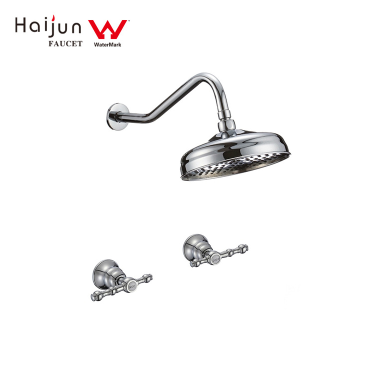 European Style Watermark Bath Tub Faucet Set Wall Mounted Brass Vintage Bathtub Shower Faucet with Ceramic Handle