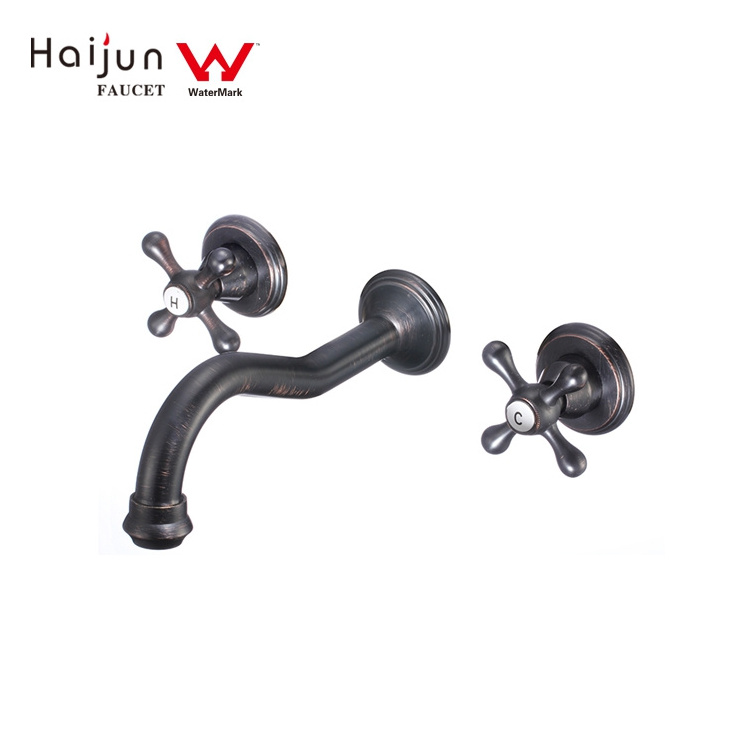 European Style Watermark Bath Tub Faucet Set Wall Mounted Brass Vintage Bathtub Shower Faucet with Ceramic Handle