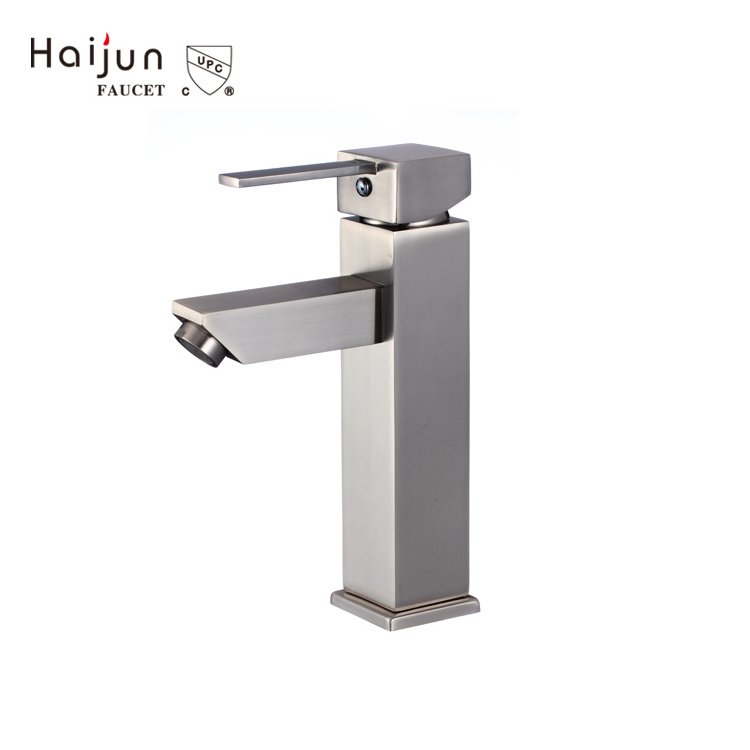 Sanitary Ware NSF Deck Mounted Brushed Nickle Basin Mixer Tap Faucet