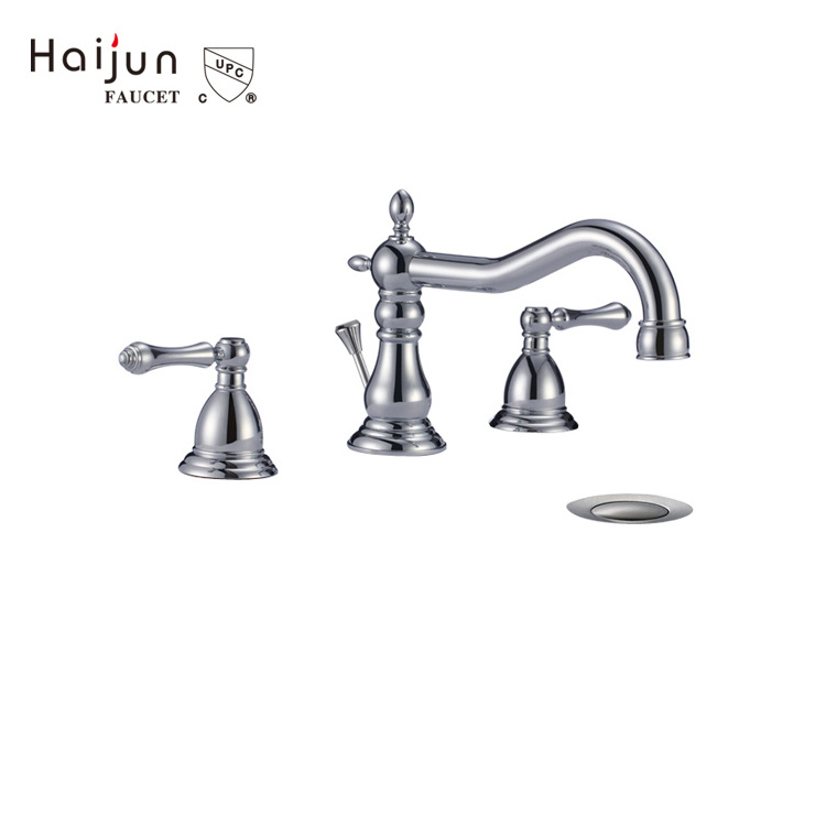 2 Handle 3 Hole 8 inch Widespread Bathroom Basin Faucet with Metal Pop-Up Drain by Phiestina, Oil Rubbed Bronze