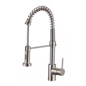 Single Handle High Arc Brushed Nickel Kitchen Faucet,Single Level Stainless Steel Kitchen Sink Faucets with Pull Down Sprayer