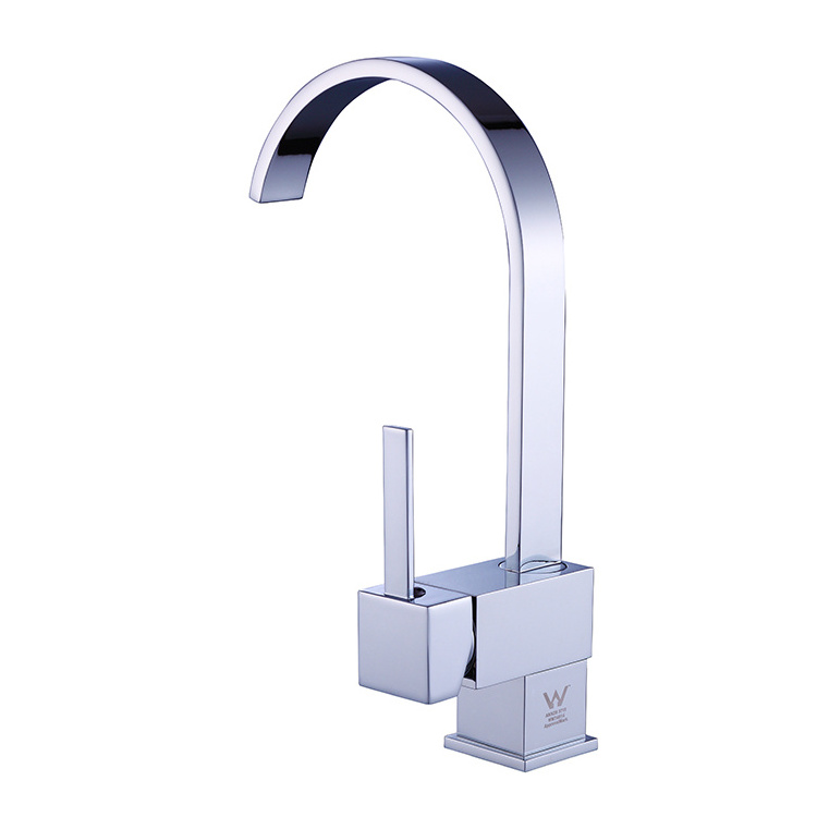 Commercial Home Sink Kitchen Faucet Chrome Faucets Waterfall Cold and Hot Mixer Taps Waterfall Kitchen Sink Faucet