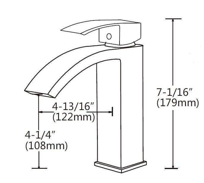 Upc Cupc Ce Single Handle Hole Chrome Waterfall Bathroom Basin Sink Tap Taps Mixer Faucet For Bathroom