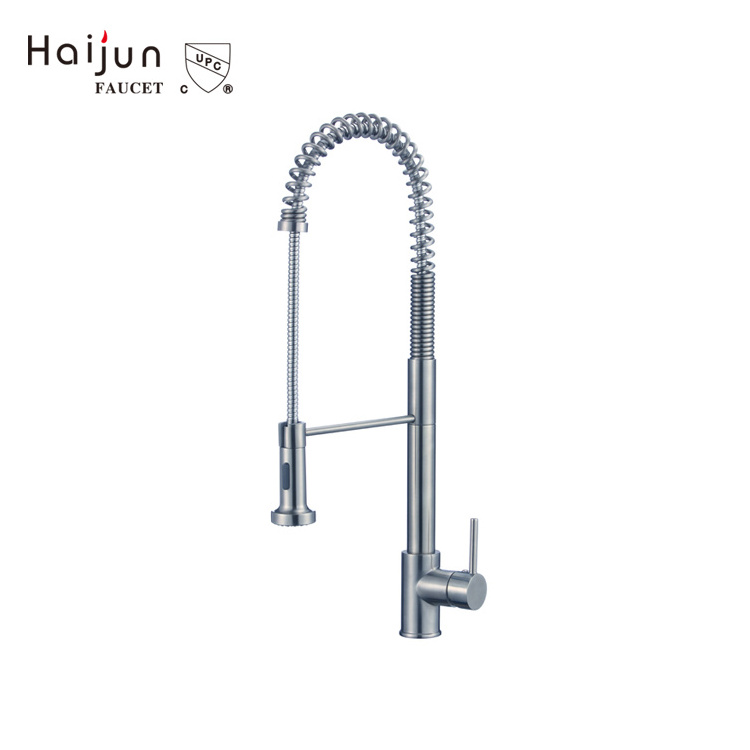 Modern rv Kitchen Faucet American cUPC Single Hole High Arc Single Handle Spring Kitchen Faucet with Pull Down Sprayer