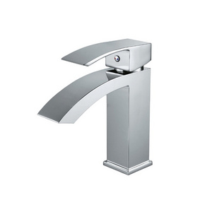 Upc Cupc Ce Single Handle Hole Chrome Waterfall Bathroom Basin Sink Tap Taps Mixer Faucet For Bathroom