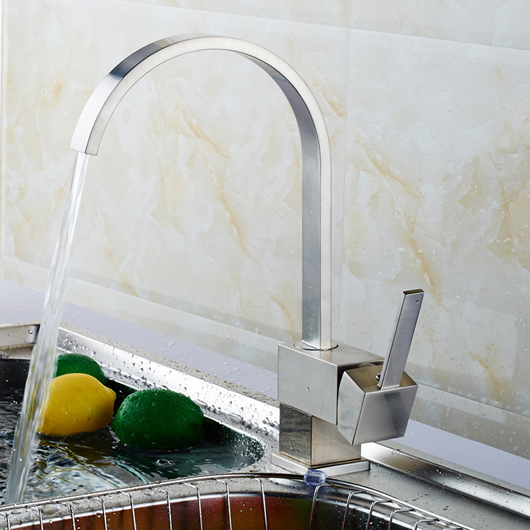 Commercial Home Sink Kitchen Faucet Chrome Faucets Waterfall Cold and Hot Mixer Taps Waterfall Kitchen Sink Faucet