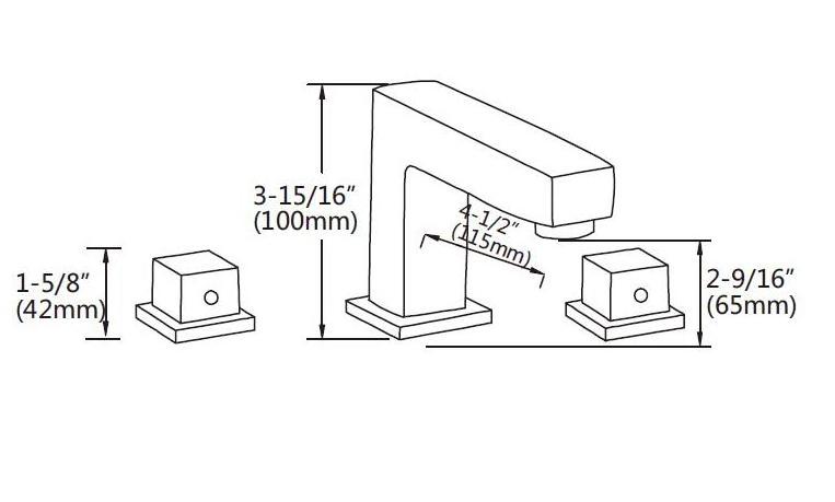 Water Mark cUpc 3-Hole Double Handles Washbasin Mixer Tap Faucet