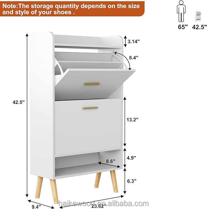 Shoe Cabinet for Entryway, White Slim Shoe Cabinet with Drawers Narrow Shoe Storage Cabinet Shoe Organizer for Entryway, Hallway