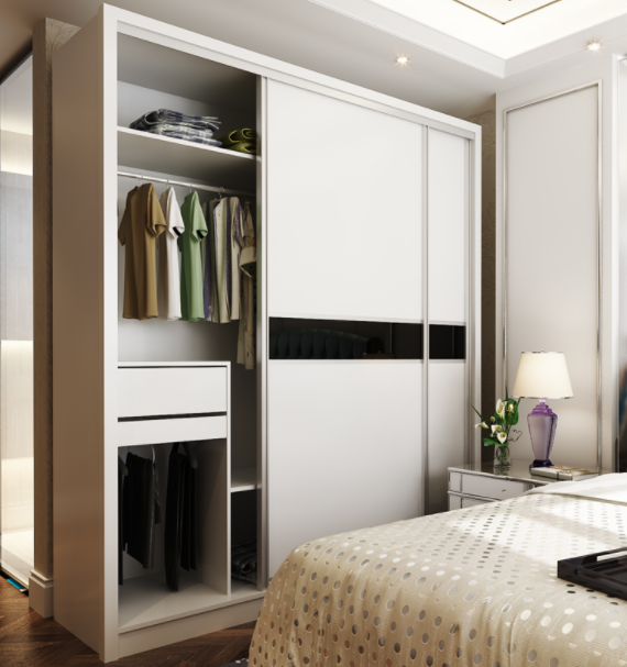 Korean solid laminate wood bedroom wardrobe design