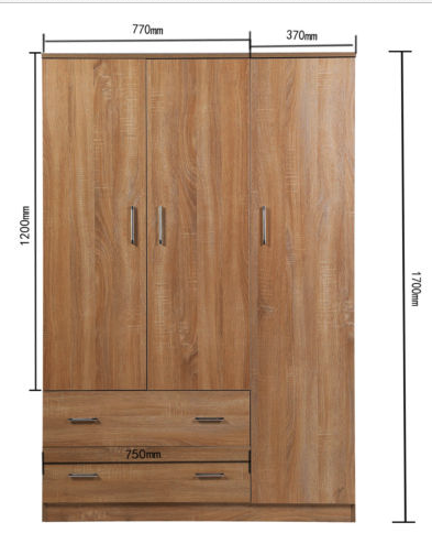 wardrobe armoire wooden closet clothes cabinet with lock and door for bedroom