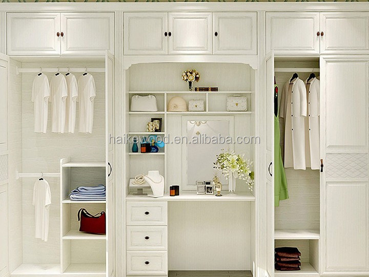 shaker style simple design double mirrored wardrobe closet