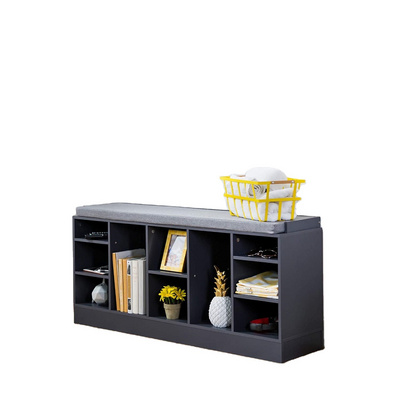 Modern grey storage bench changing shoe rack bench for organize