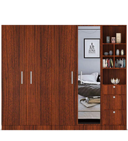 China Factory Sliding 3 door bedroom closet wood wardrobe for sale