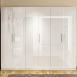 Unfoldable  high glossy wooden panel wardrobe closet