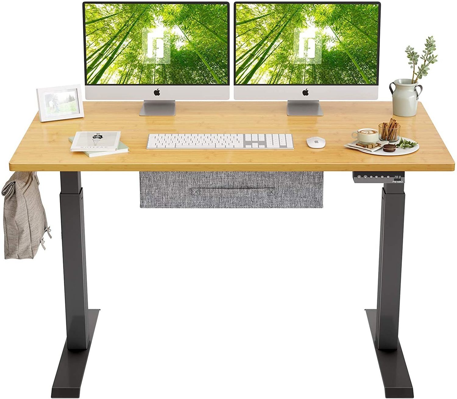 Tall Electric Standing Desk Motorized Adjustable Height Table Legs Office Desk