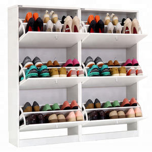 wooden high gloss rotating cabinet shoe rack for living room furniture