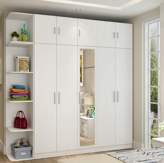 cheap price wardrobe closet with mirror doors wooden carcass