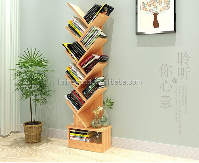 Tree Bookshelf,Industrial Wooden Shelves Bookcase, Display Storage Shelving unit