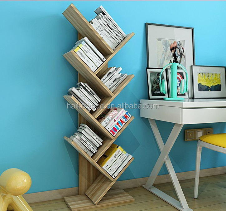 Tree Bookshelf,Industrial Wooden Shelves Bookcase, Display Storage Shelving unit