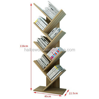 Tree Bookshelf,Industrial Wooden Shelves Bookcase, Display Storage Shelving unit