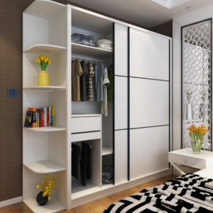 Korean solid laminate wood bedroom wardrobe design