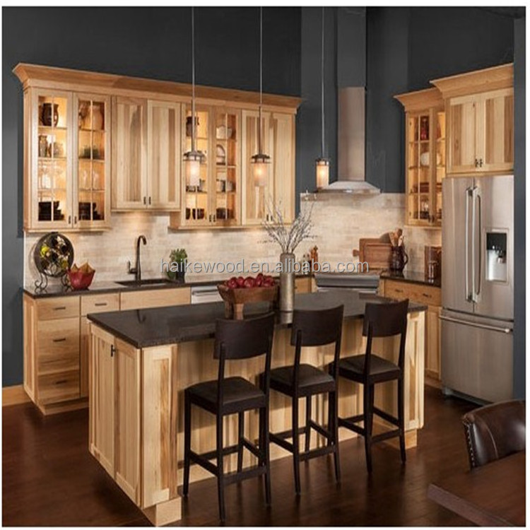 modern customised mdf laminate solid wooden kitchen cabinet with precut granite countertops