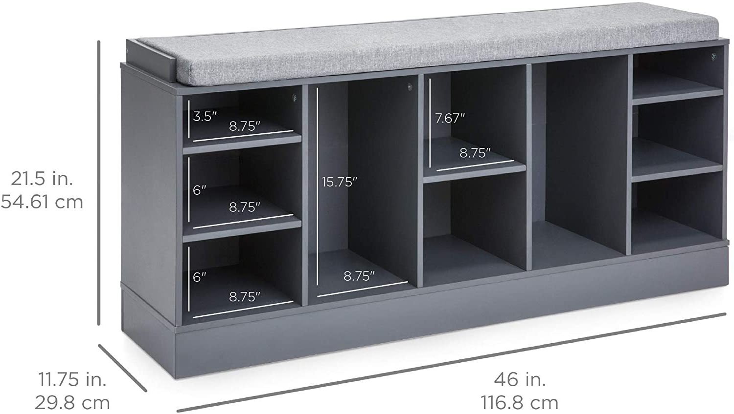 Modern grey storage bench changing shoe rack bench for organize