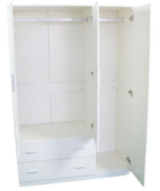 wardrobe armoire wooden closet clothes cabinet with lock and door for bedroom