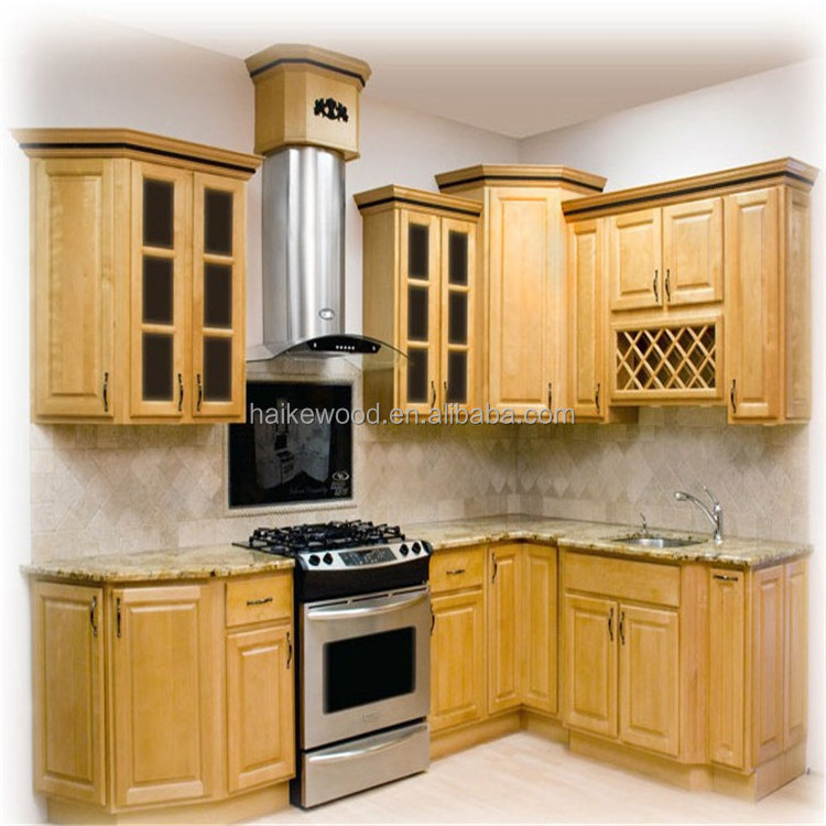 modern customised mdf laminate solid wooden kitchen cabinet with precut granite countertops