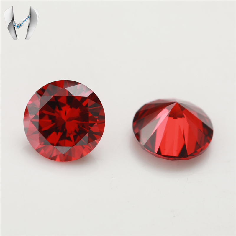 Machine Cut Synthetic Garnet Red CZ Stone